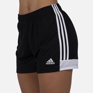 Adidas Black & White 3-Stripe Athletic Running Soccer Shorts Woman’s Medium